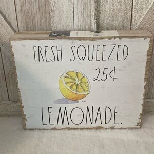 Rae Dunn Fresh Squeezed Lemonade Tabletop Sign